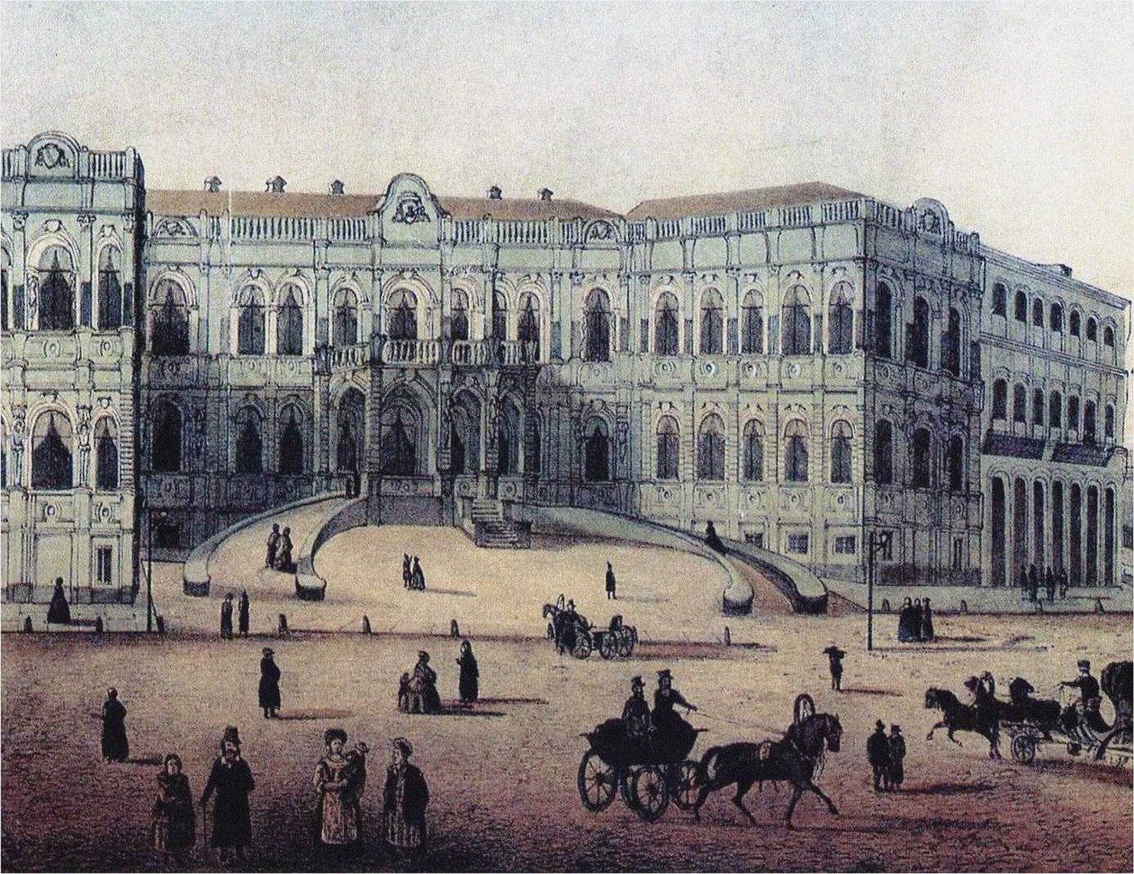 Chertkov-huset på Myasnitskaya-gaden i Moskva, 1860
