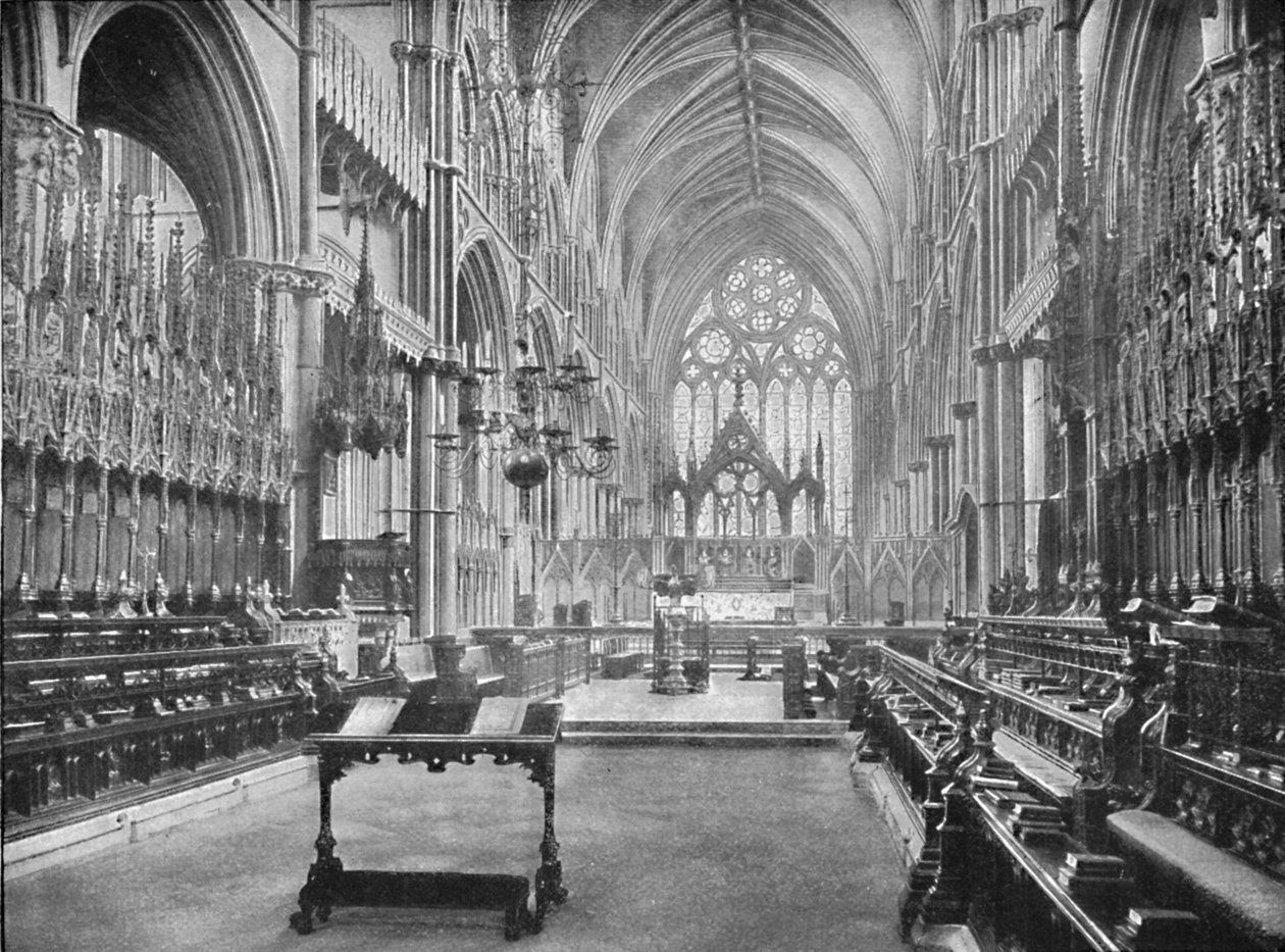 The Choir, Lincoln Cathedral, 1902 af Unbekannt