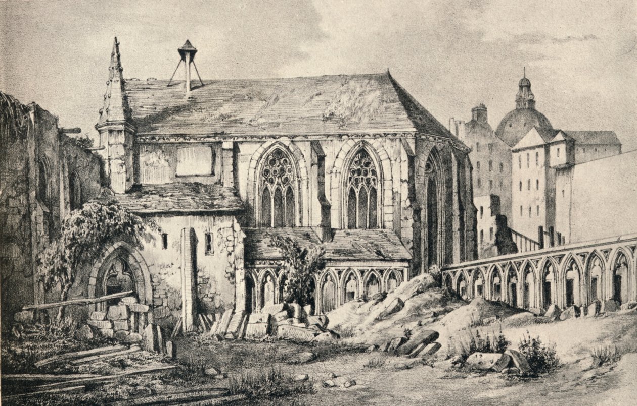 Kirken og Cloister of College of Cluny i 1824, 1915 af Unbekannt