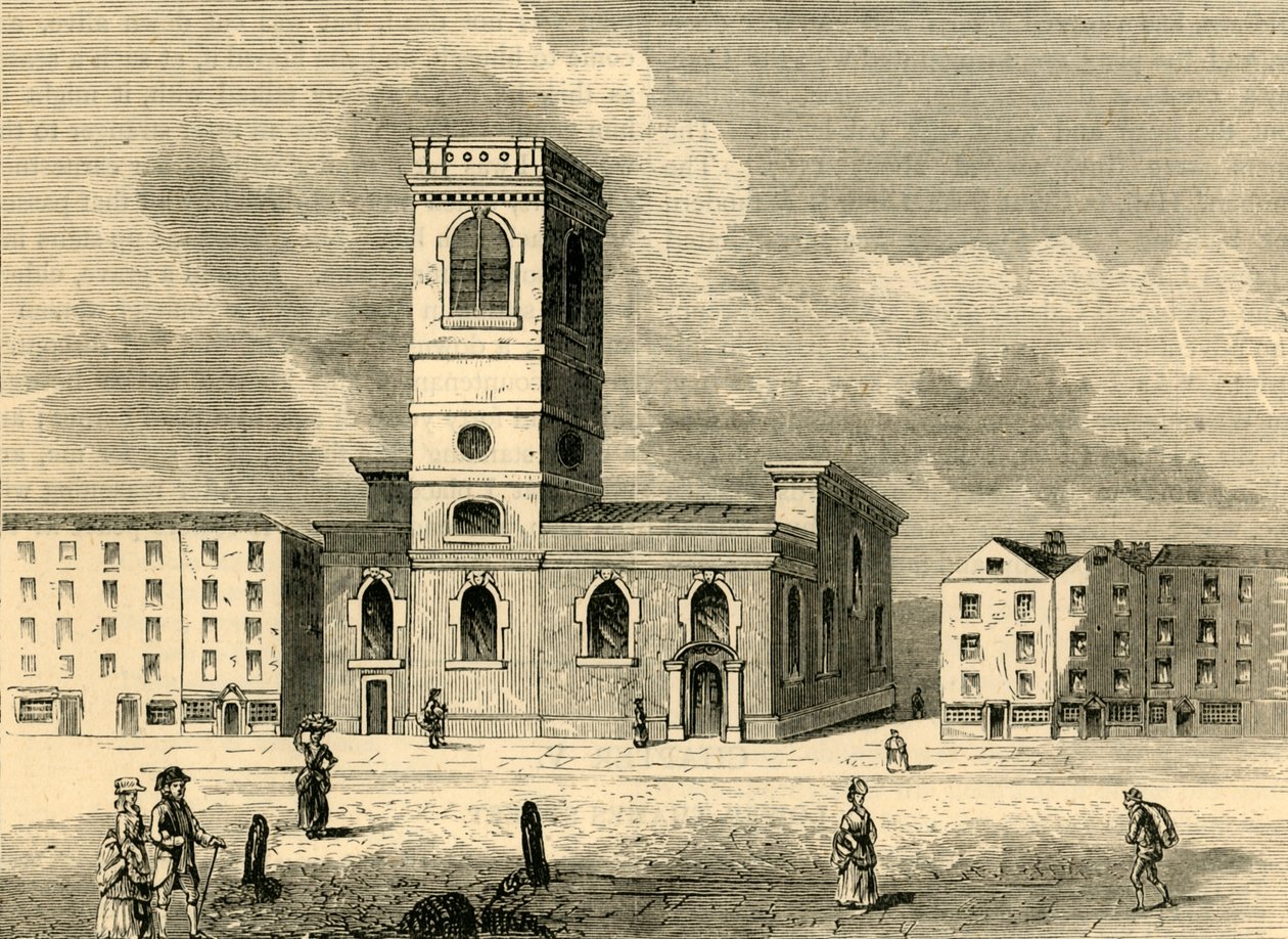 Allhallows the Greats Kirke i 1784, c1872. af Unbekannt