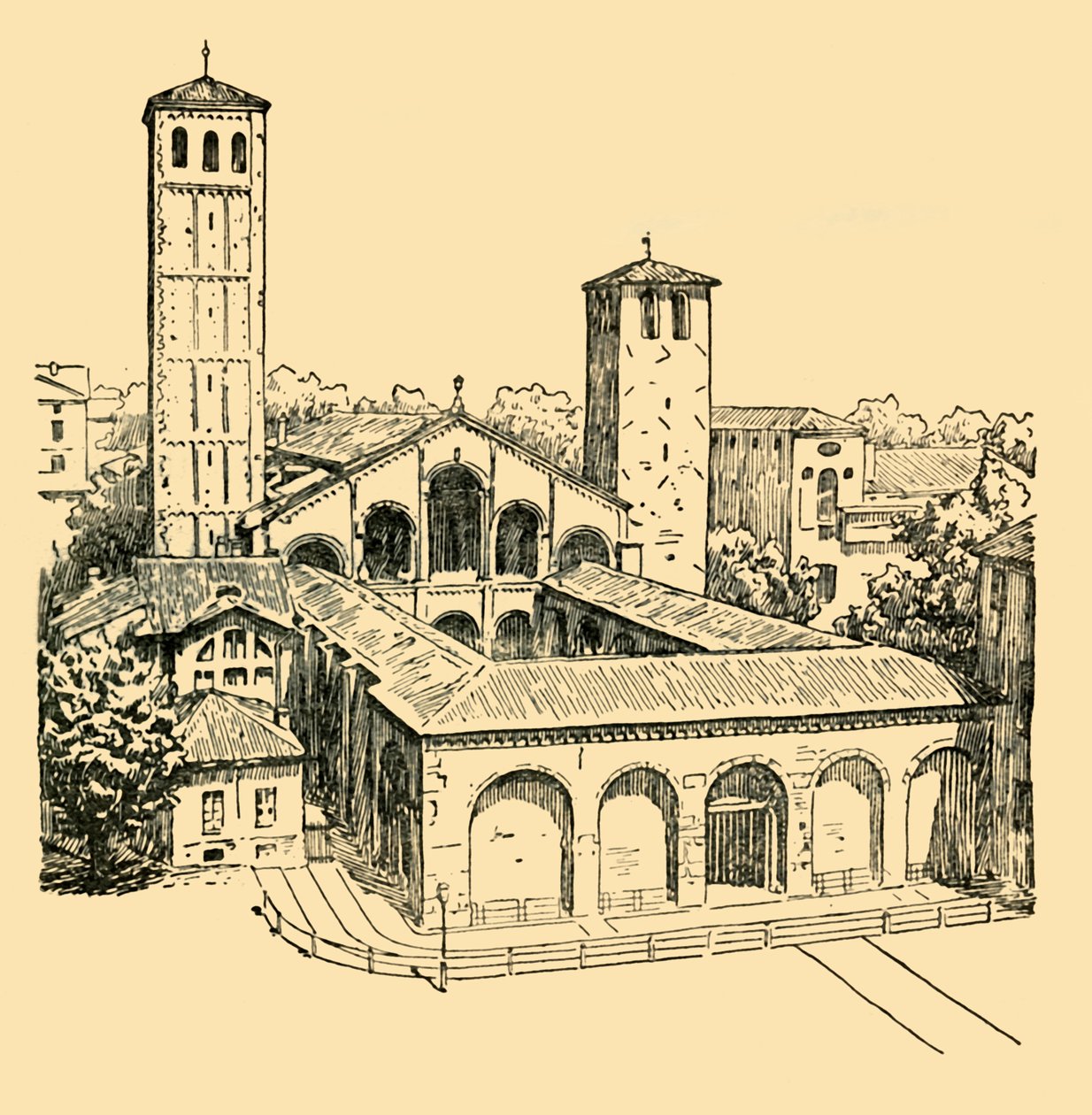 St. Ambrosius-kirken i Milano, c1930. af Unbekannt