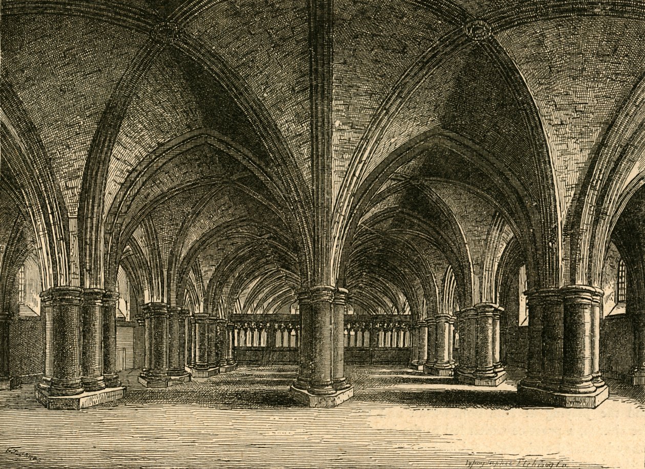 The Church of St. Faith, The Crypt of Old St. Pauls, set fra Hollar, 1897. af Unbekannt
