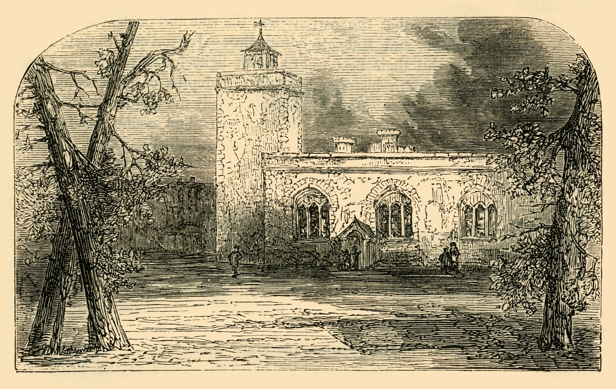 Peterskirken på Tower Green, c1872. af Unbekannt