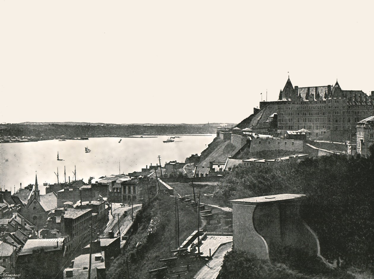 Citadellet og St Lawrence-floden, Quebec, Canada, 1895. af Unbekannt