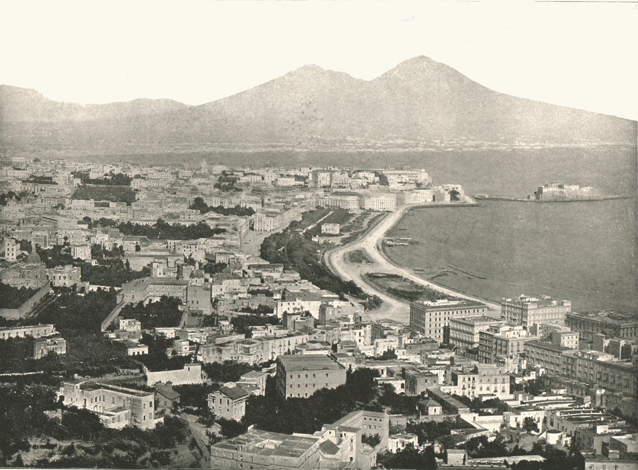 Byen, bugten og Vesuv, Napoli, Italien, 1895. af Unbekannt