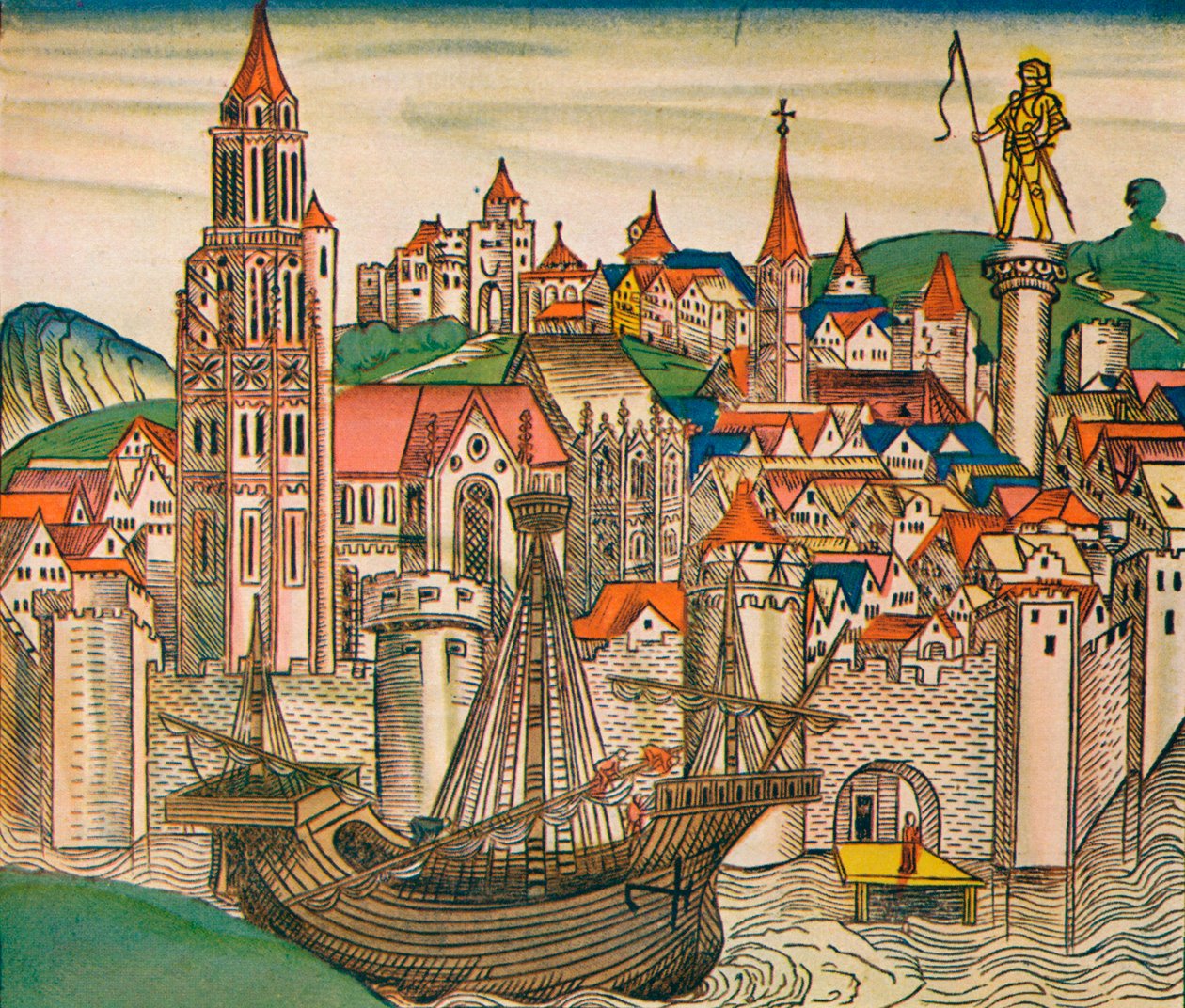 Byen Treviso med en karak, 1493 af Unbekannt