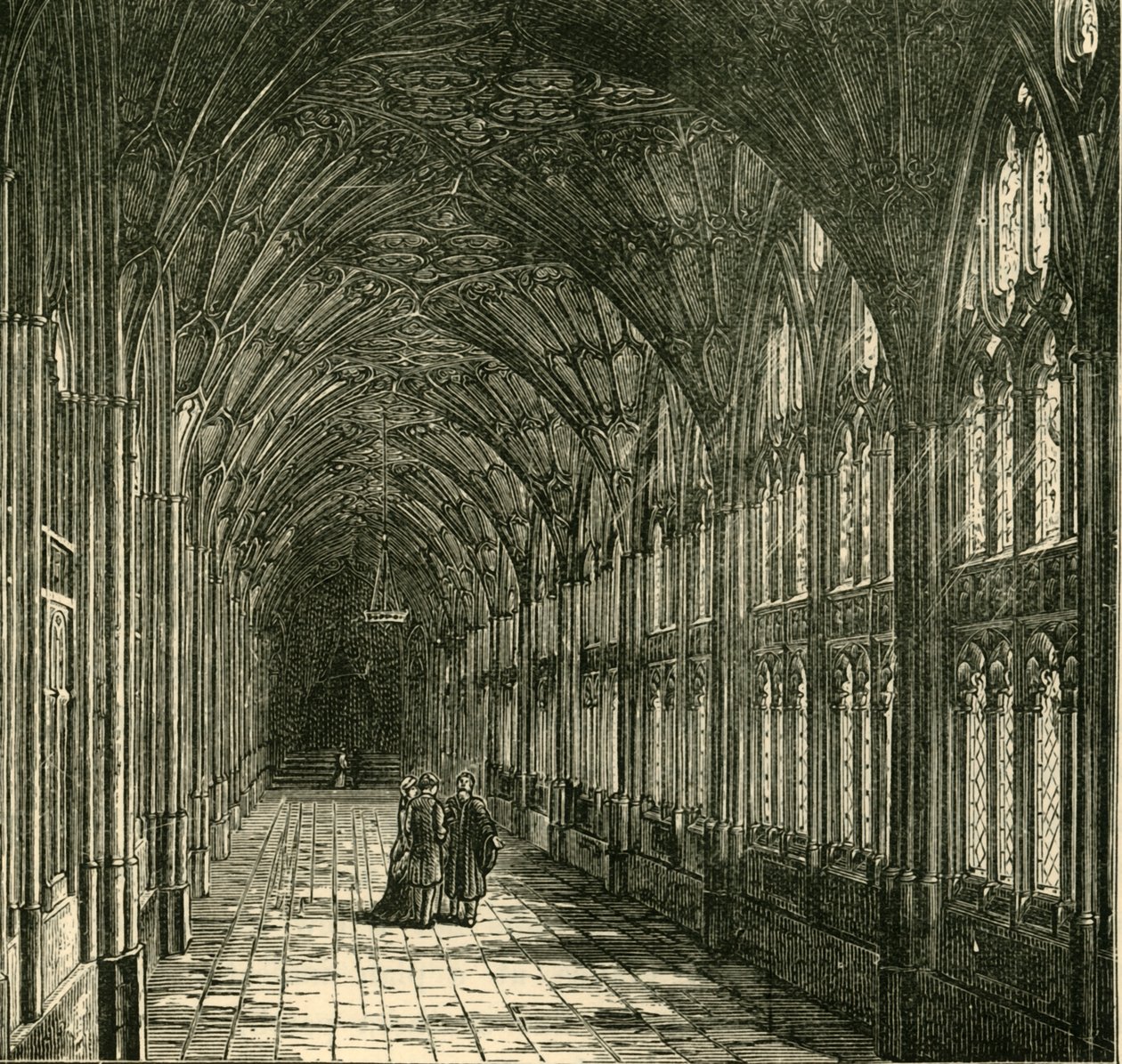 The Cloisters of Gloucester Cathedral, 1898. af Unbekannt