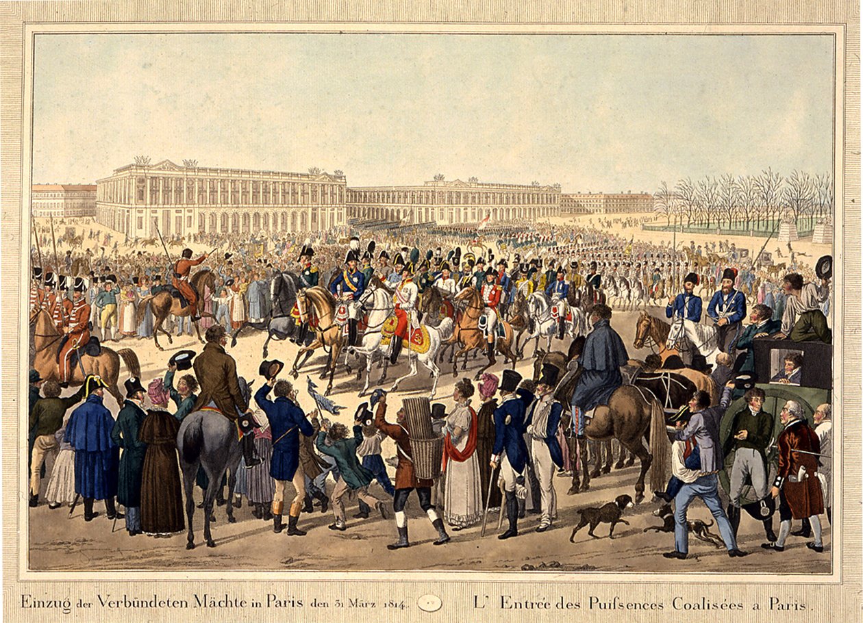 Koalitionshæren går ind i Paris den 31. marts 1814, begyndelsen af det 19. århundrede. af Unbekannt