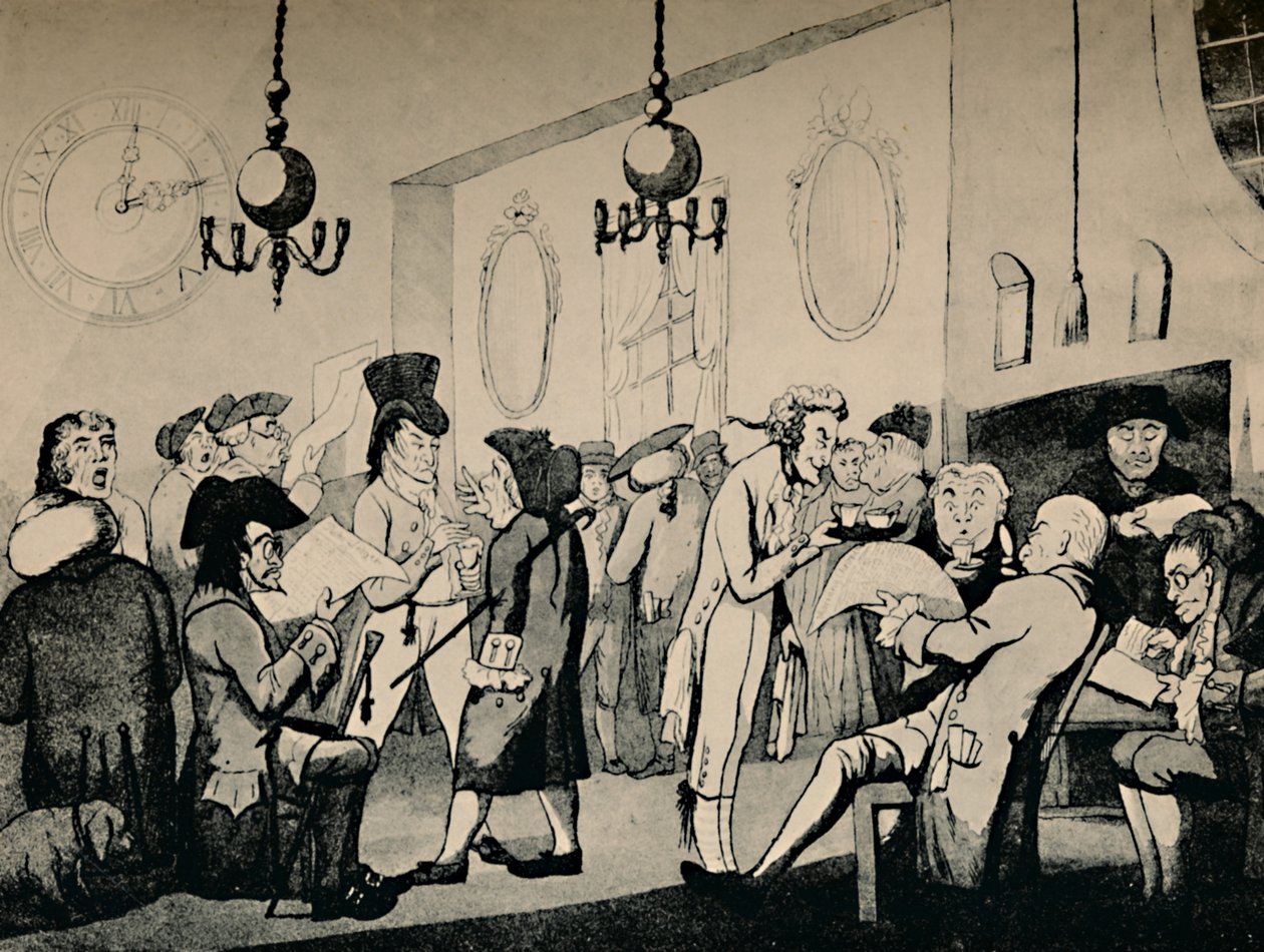 Kaffestuen i Lloyds, 1798, 1928 af Unbekannt