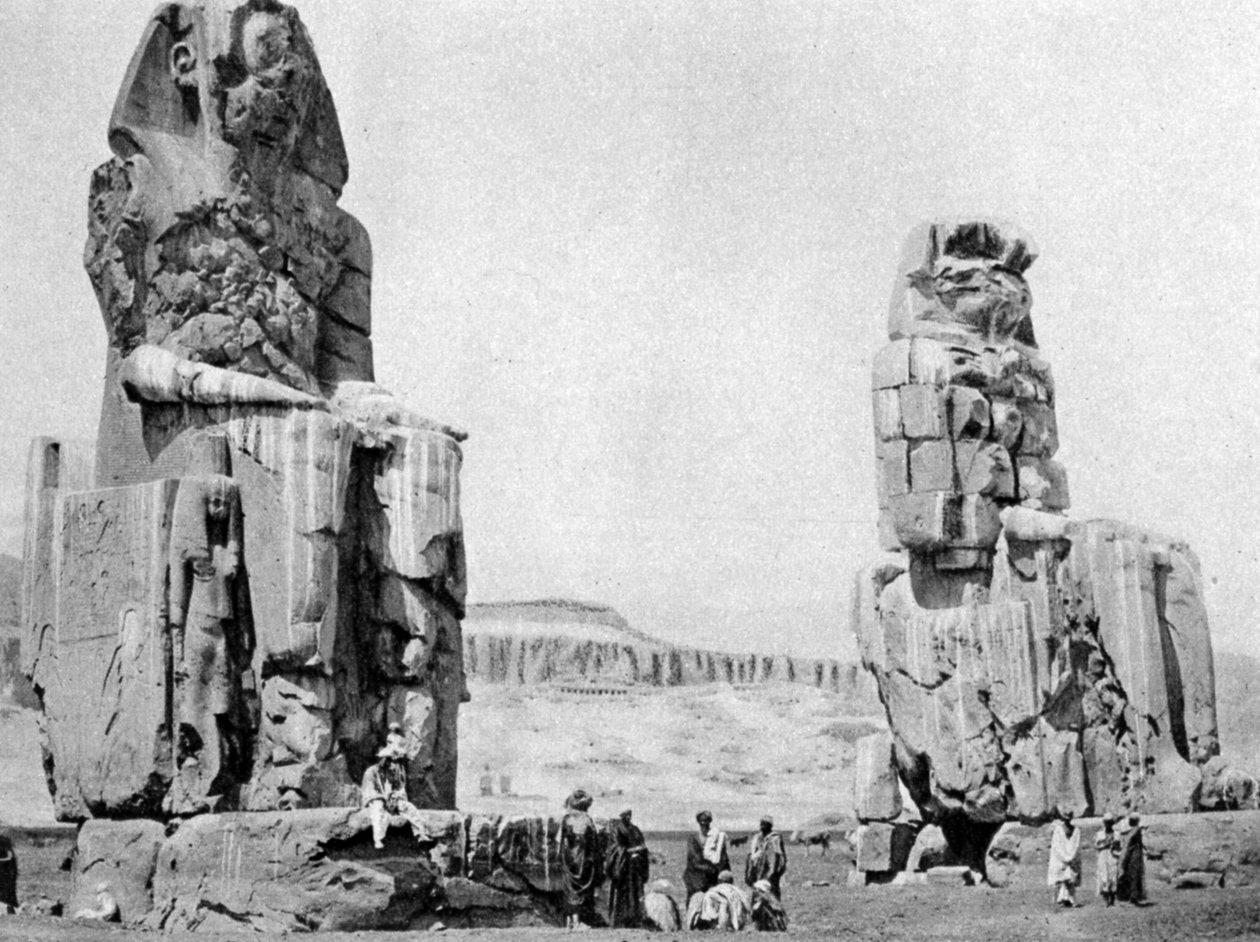 The Colossi of Memnon, Luxor Theben, Egypten, c1922 af Unbekannt