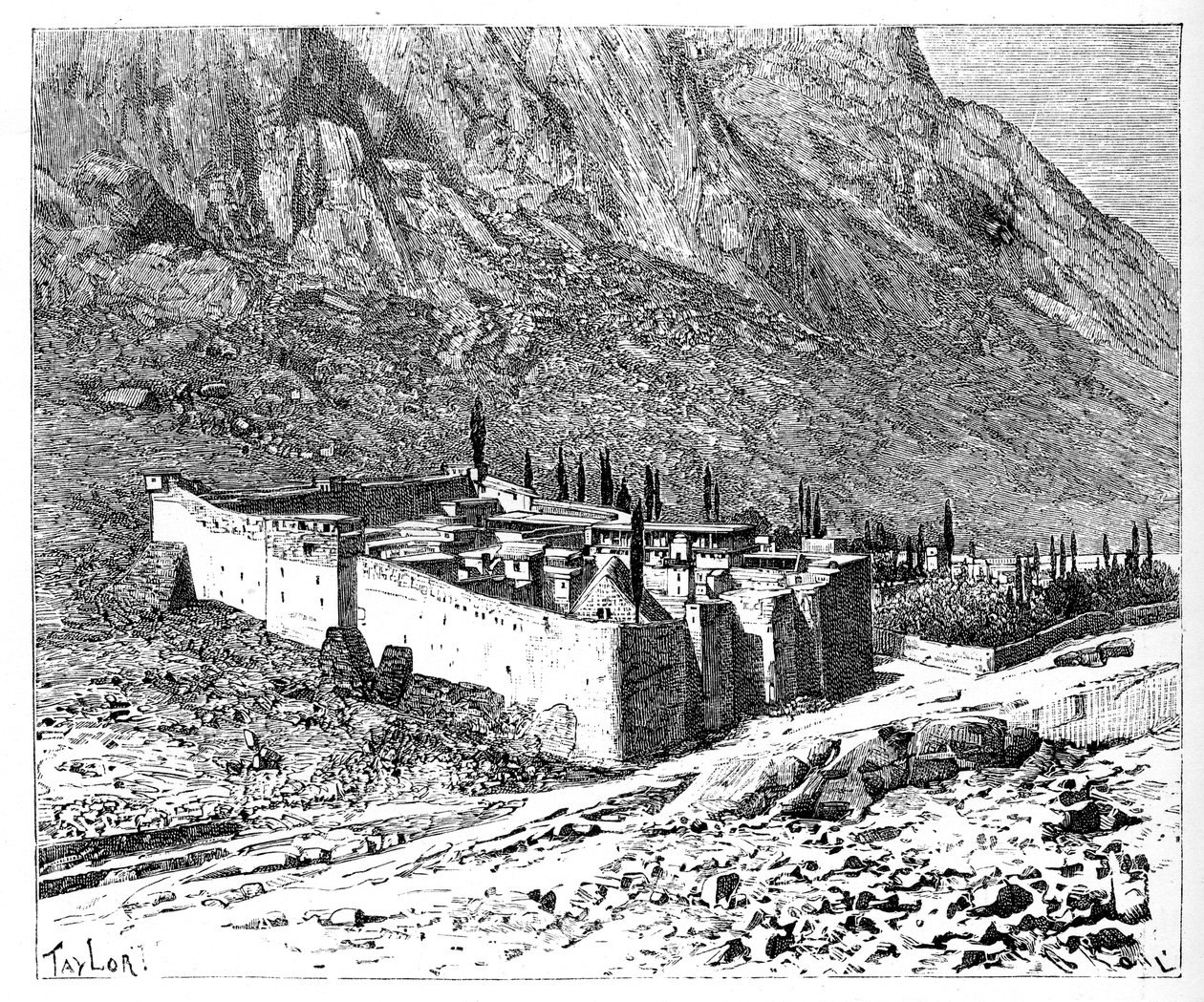 Klosteret St Catherine, Sinai-bjerget, Egypten, 1895 af Unbekannt