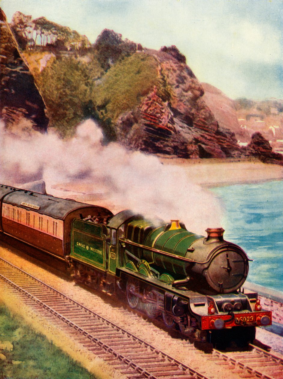 Cornish Riviera Express tegnet af et lokomotiv i King-klassen, 1935-36. af Unbekannt