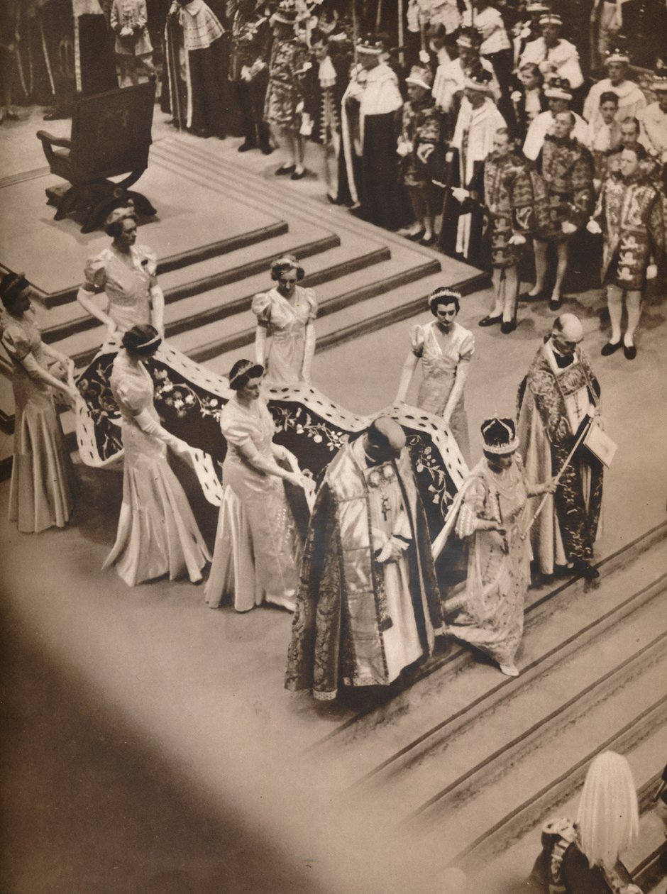 Kroningsceremonien i klosteret: Queens Procession, 1937 af Unbekannt