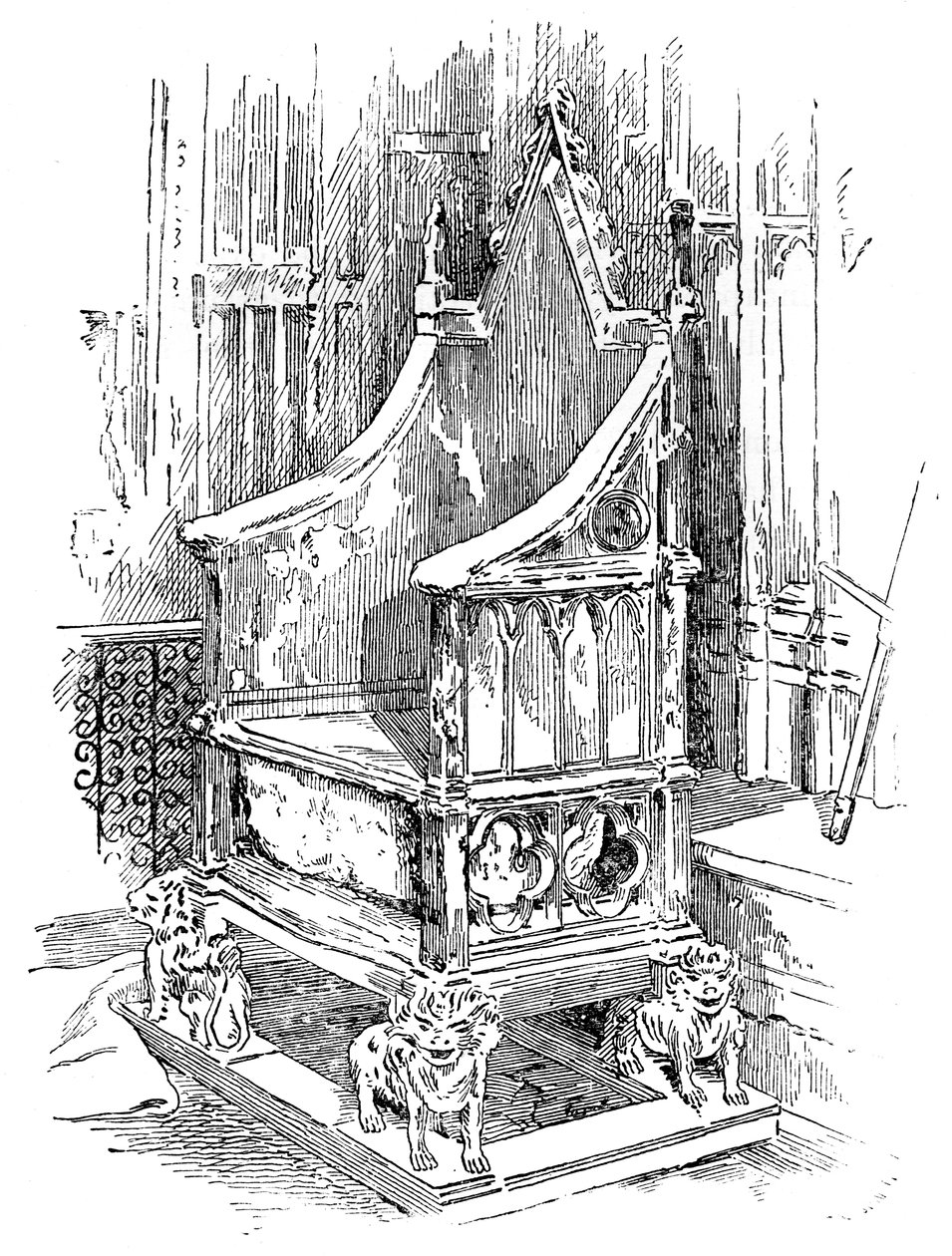 The Coronation Chair, Westminster Abbey, London, 1900 af Unbekannt