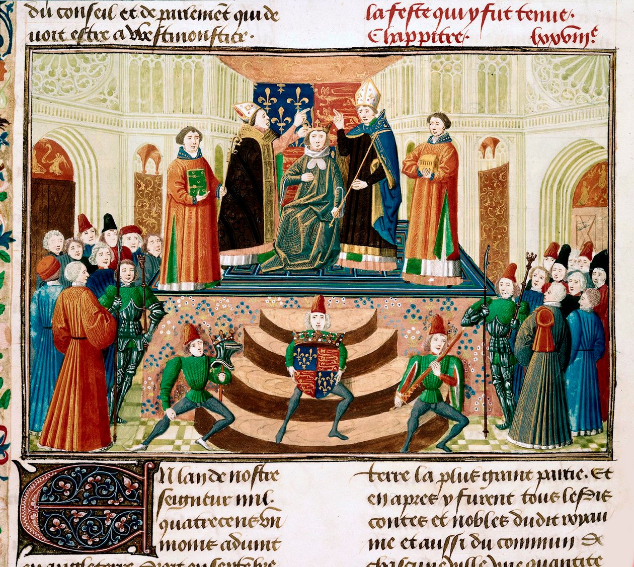 Kroningen af Henrik IV af England Detalje af en miniature fra Grandes Chroniques de France af Jean Froissart, ca 1470 af Unbekannt