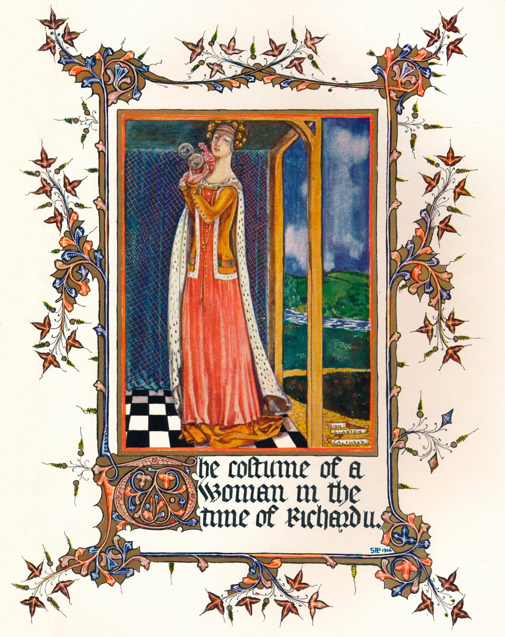The Costume of a Woman in the time of Richard II, c14th century, 1904 af Unbekannt