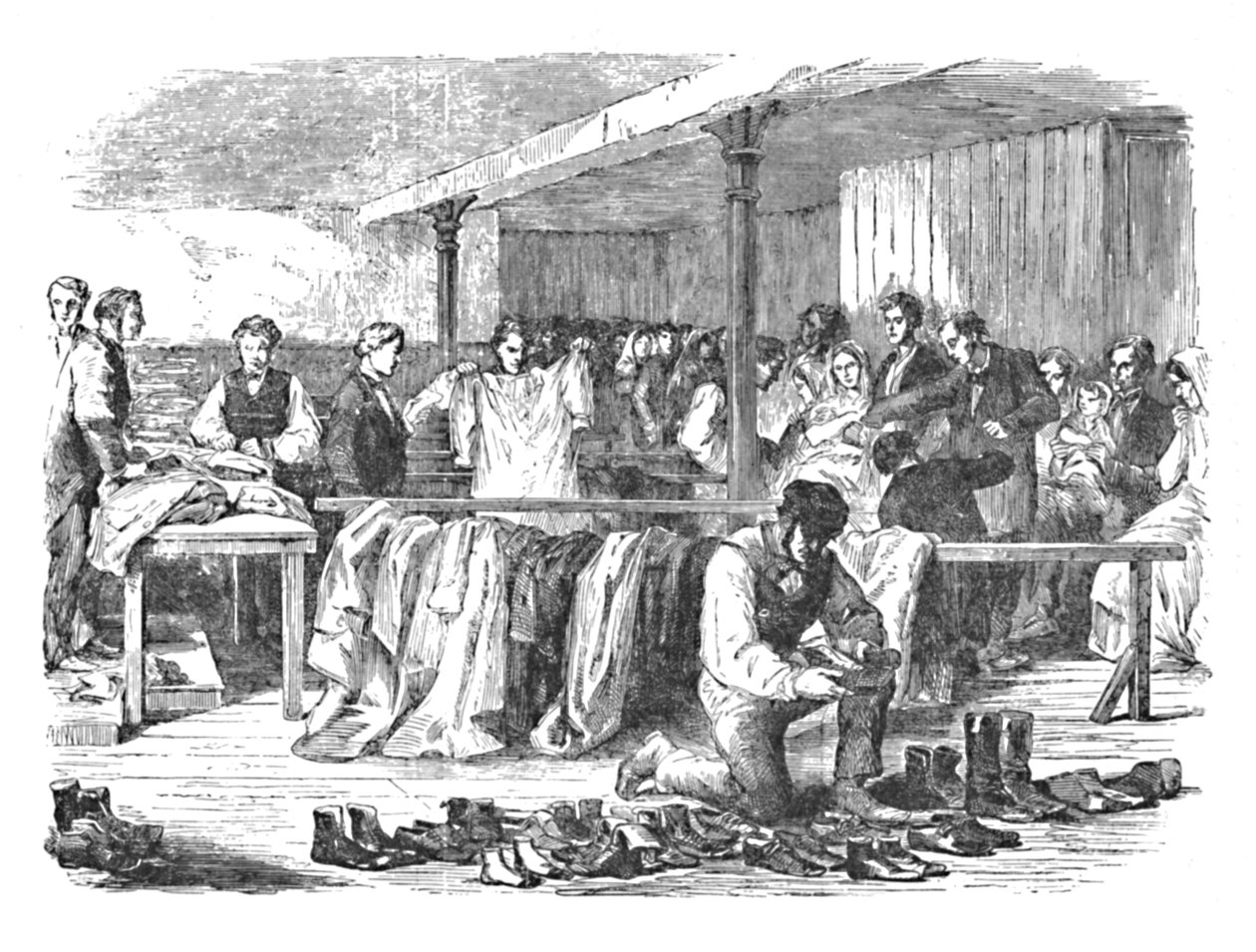The Cotton Famine: Distribution of Clothes to Operatives, Manchester, 1904 af Unbekannt