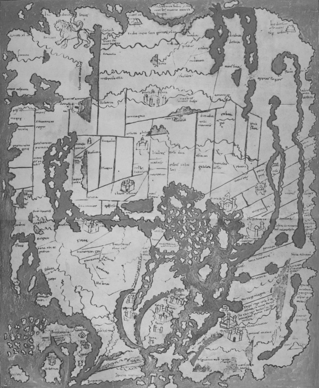 Det Cottoniana eller angelsaksiske kort MS Tib. BV, c995, 1903 af Unbekannt