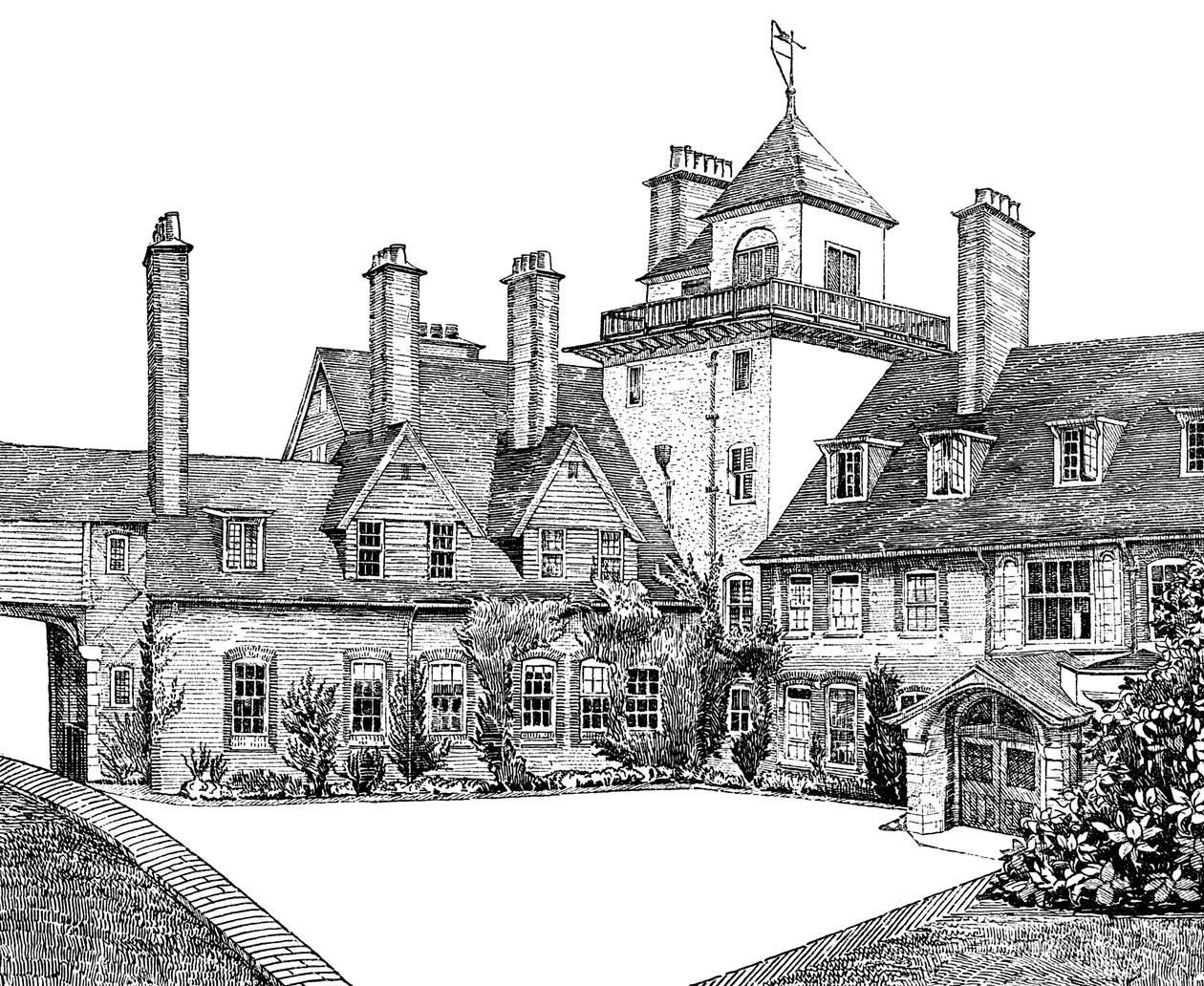 The Court Yard, Standen, East Grinstead, 1900 af Unbekannt