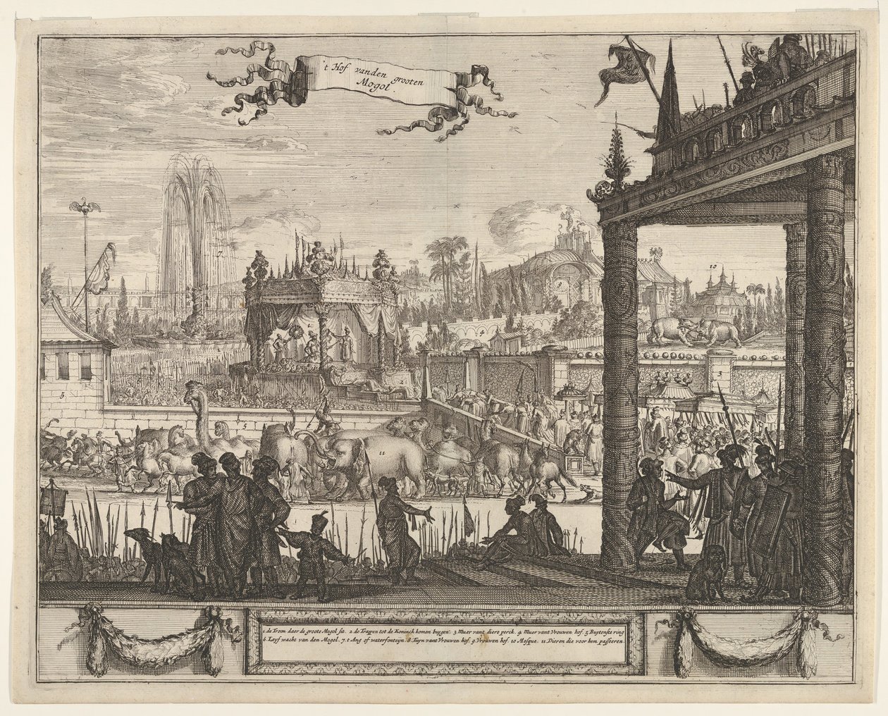 The Court of the Great Mogul t Hof vanden grooten Mogol, 1600-tallet. af Unbekannt