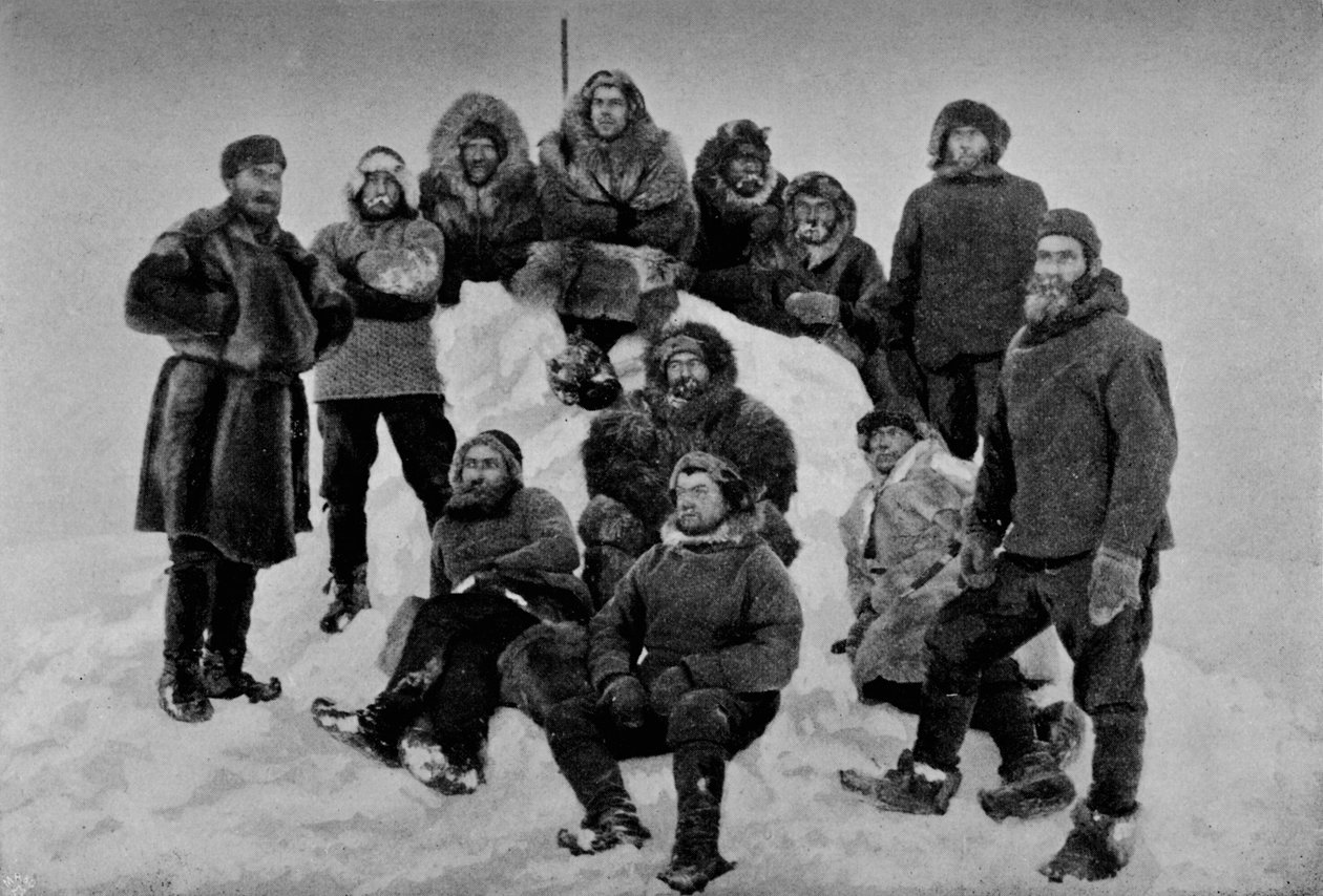 Besætningen på Fram efter deres anden vinter. Omkring 24. februar 1895, 1895 1897 af Unbekannt