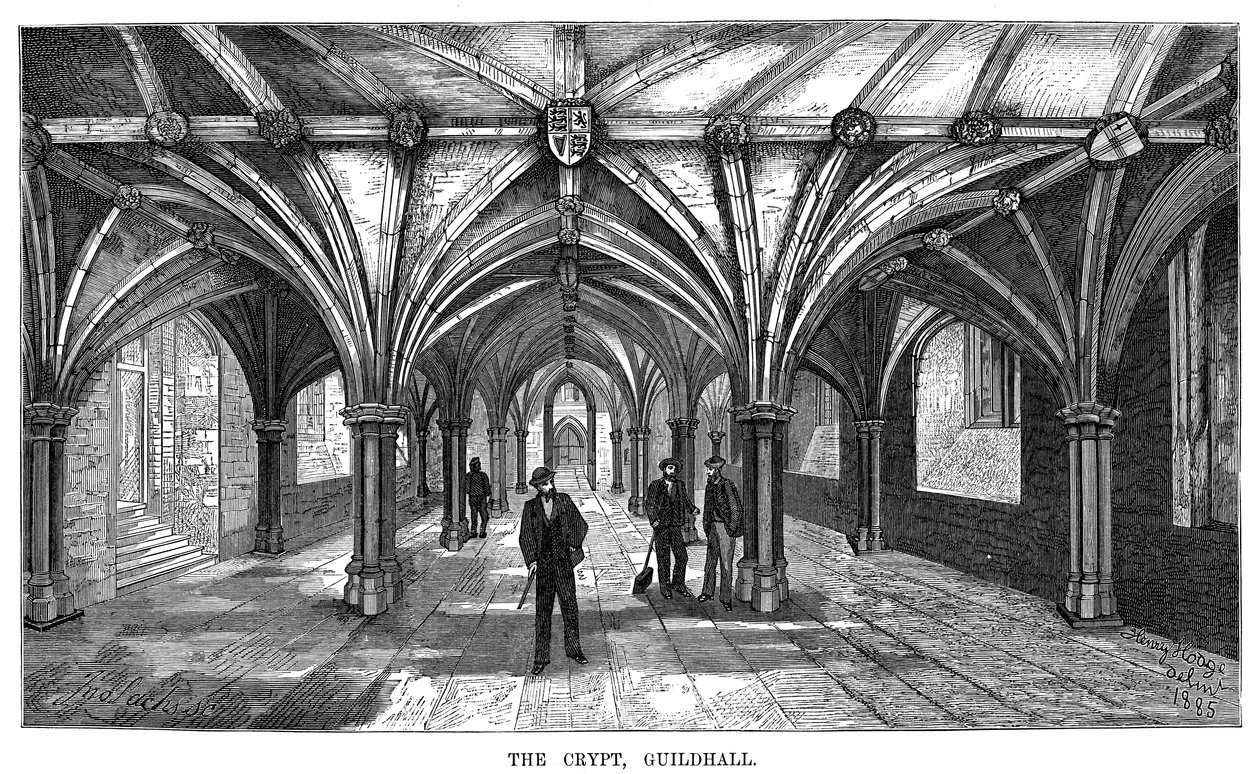 The Crypt, Guildhall, City of London, 1886 af Unbekannt