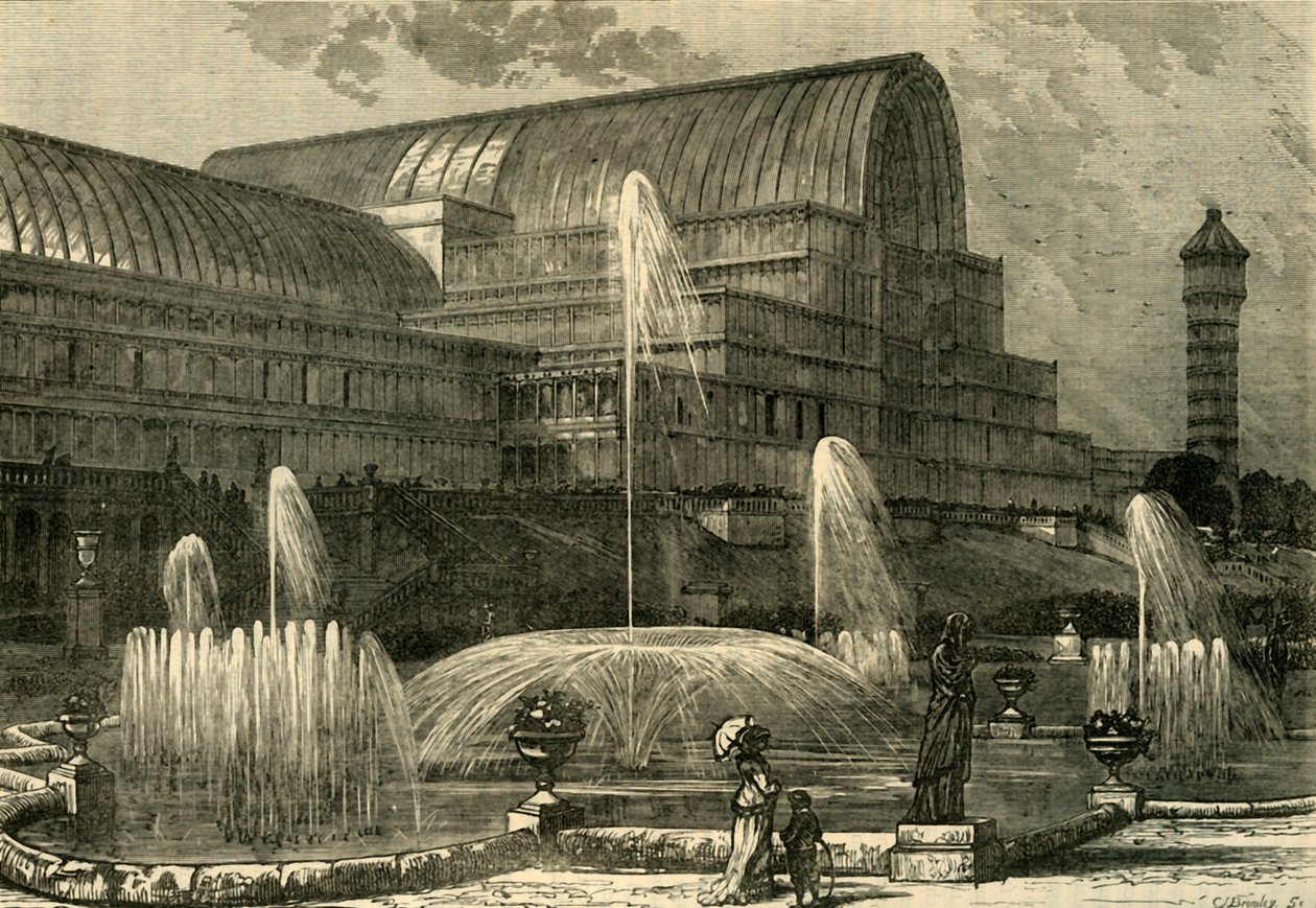 Krystalpaladset, fra syd, c1878. af Unbekannt