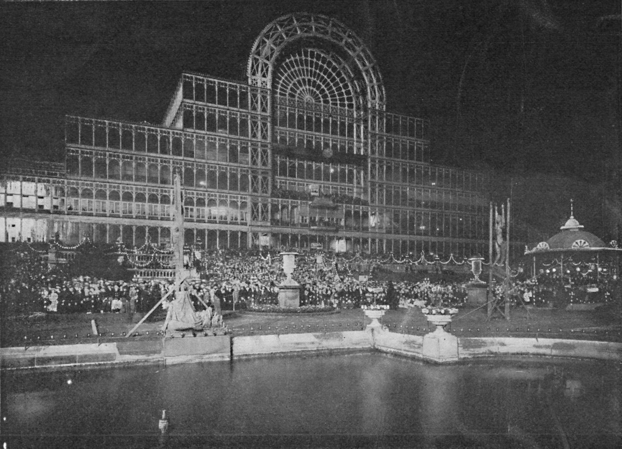 Crystal Palace oplyst af Brock, 1900 af Unbekannt
