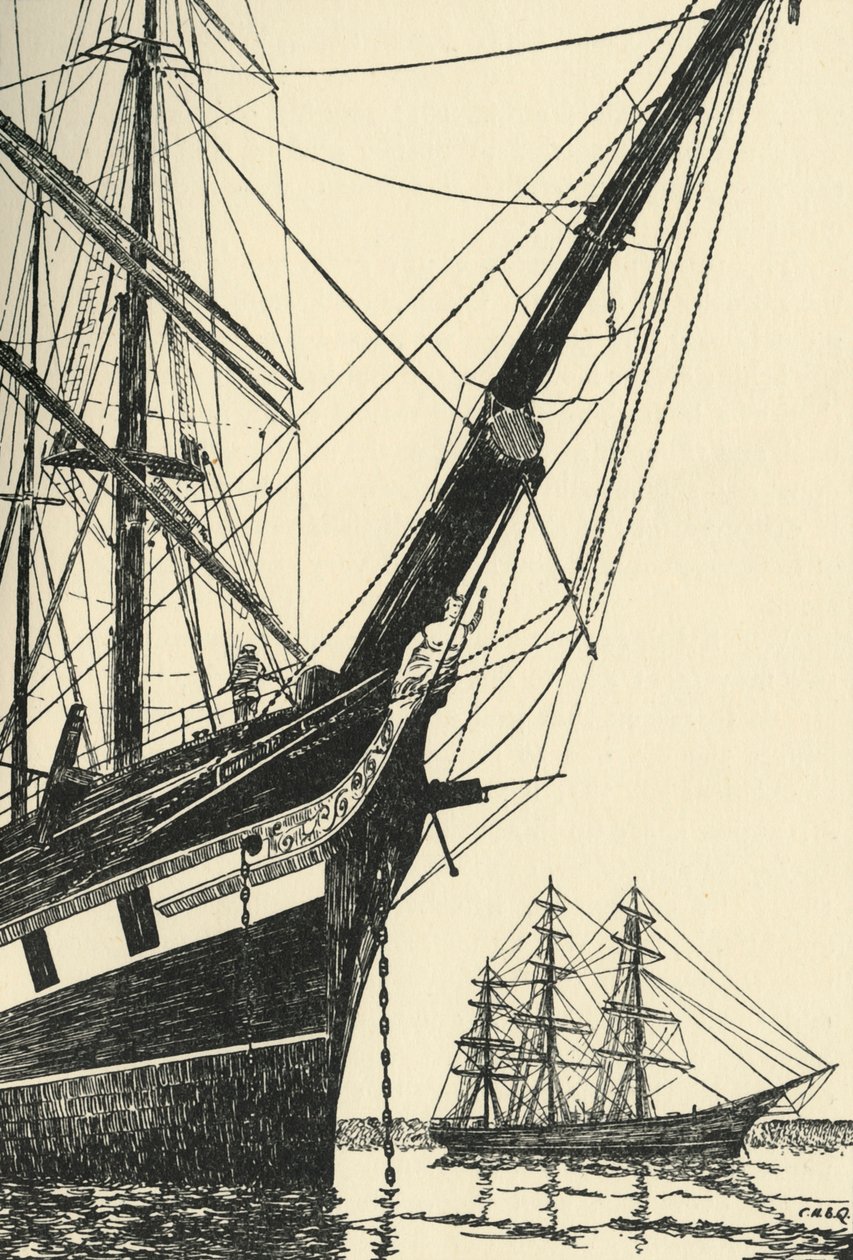 The Cutty Sark 1869, i Falmouth Harbour, 1938 af Unbekannt