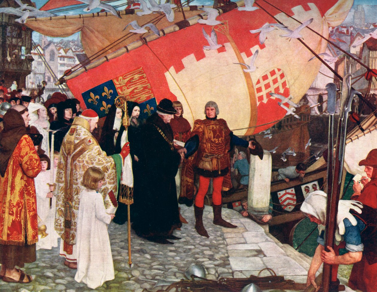 John og Sebastian Cabots afgang...på deres første opdagelsesrejse i 1497, 1906 af Unbekannt