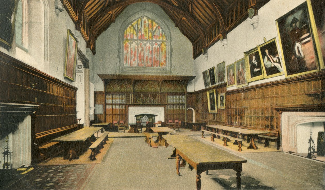 Spisestuen, Eton College, 1910. af Unbekannt