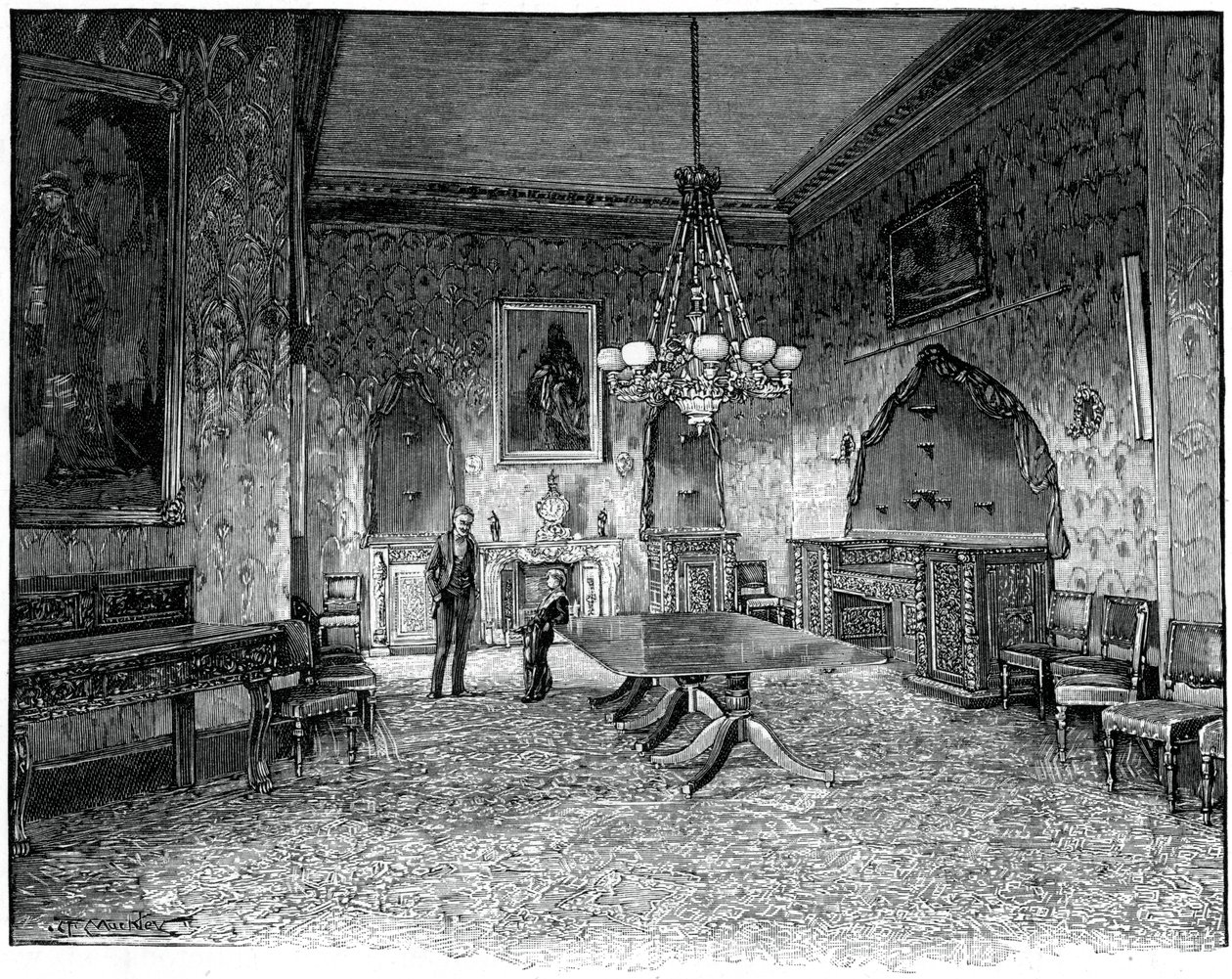 The Dining Room, Kilkenny House, Irland, c1800-tallet af Unbekannt