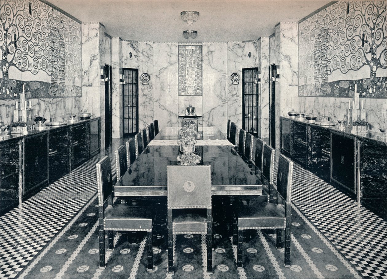 Spisestuen i Stoclet-paladset, Bruxelles, Belgien, c1914 af Unbekannt