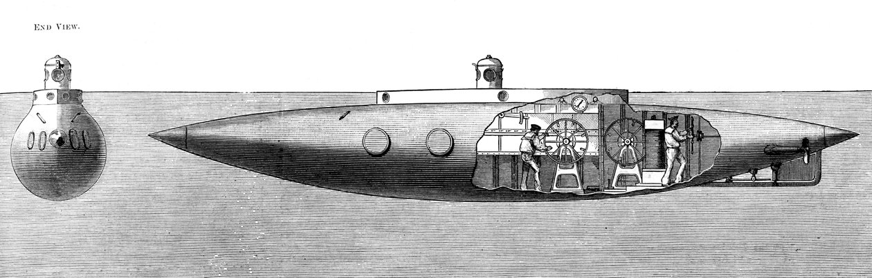 Den forskydning synkende og stigende ubådsbåd Nautilus, 1887 af Unbekannt