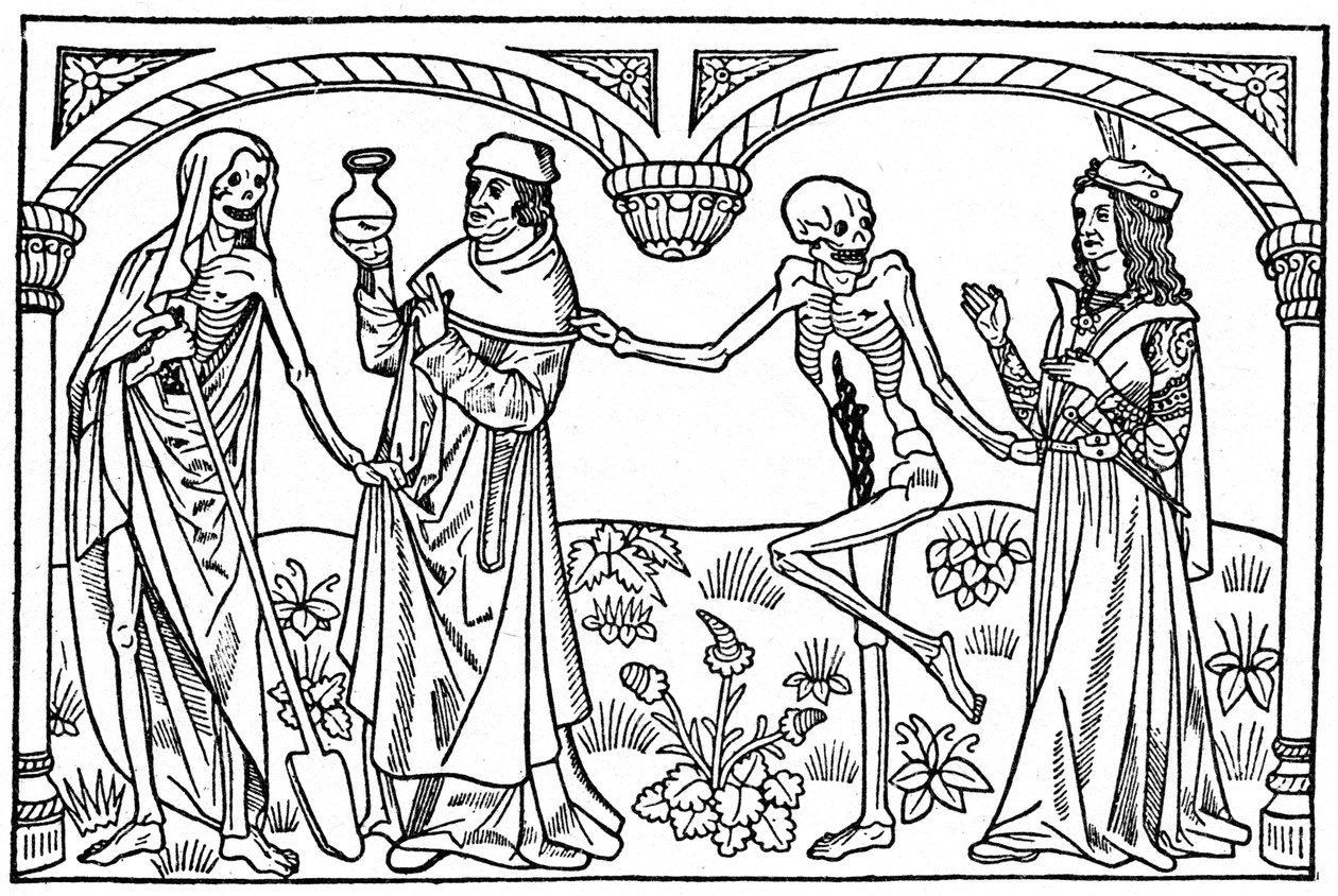 Doktoren og elskeren med deres døde selv, 1485 1964 af Unbekannt