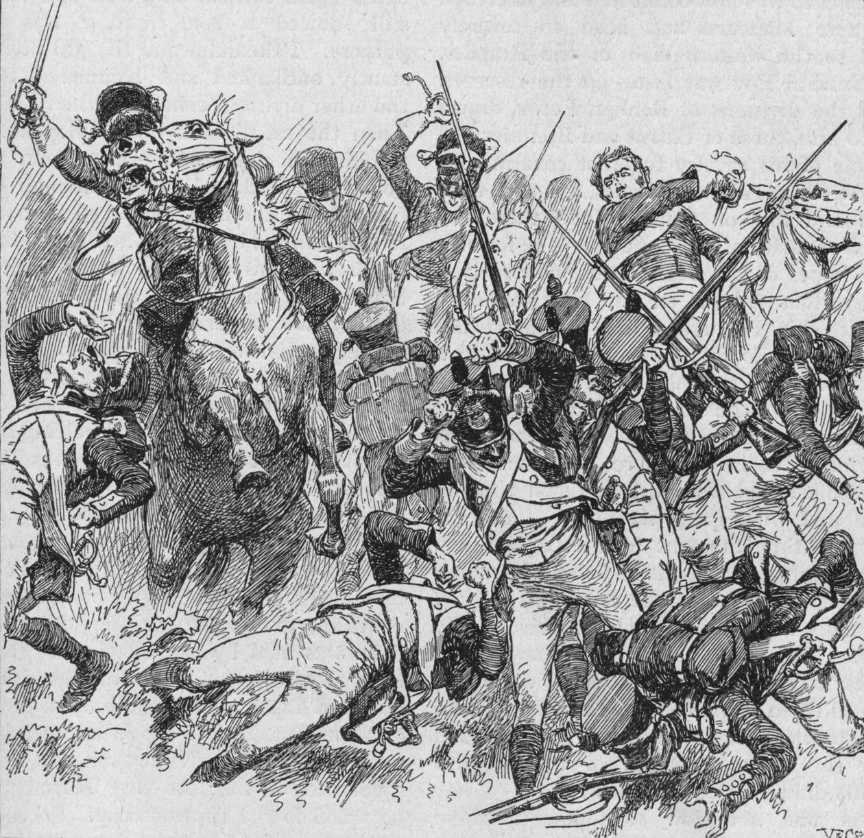 Dragonerne red videre og slog med deres lange, glitrende sværd, 1902 af Unbekannt