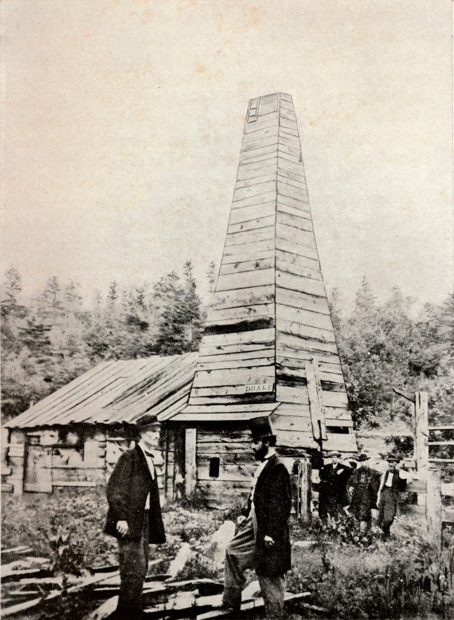 The Drake Well, Pennsylvania, Amerika, 1859 af Unbekannt