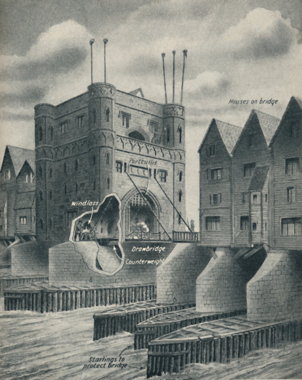 The Drawbridge Defending London City, c1934 af Unbekannt