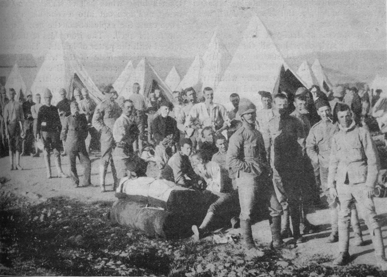 Dublin Fusiliers lige før de går om bord i pansertoget, 1902 af Unbekannt