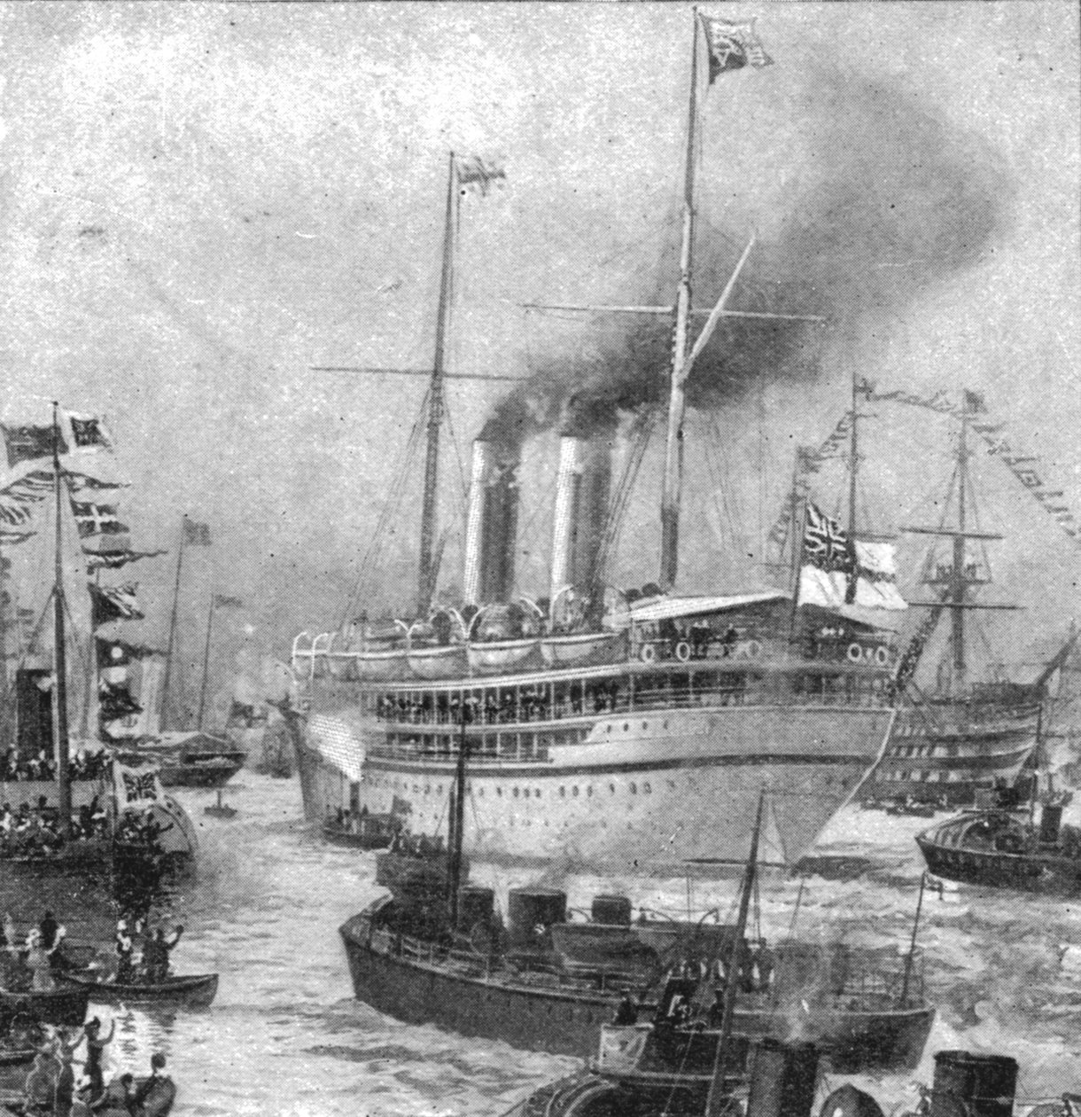 The Duke of Cornwall og Yorks Colonial Tour...Afgang af Ophir fra Portsmouth, 1901. af Unbekannt