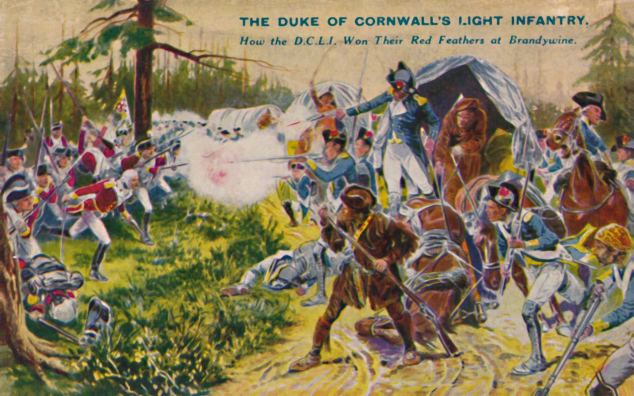 Hertugen af Cornwalls lette infanteri... ved Brandywine, 1777, 1939 af Unbekannt
