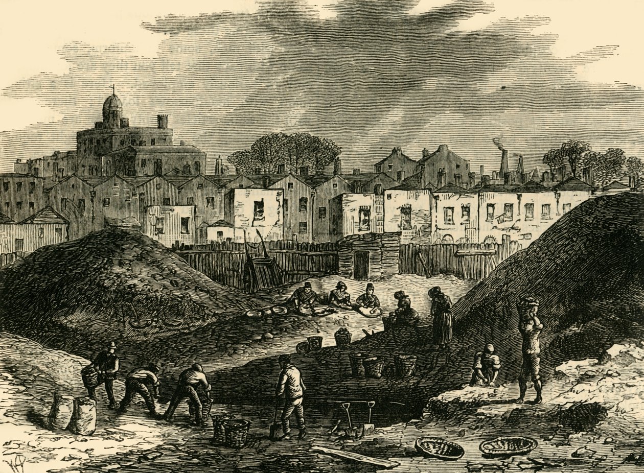 The Dust-Heaps, Somers Town, i 1836, c1876. af Unbekannt