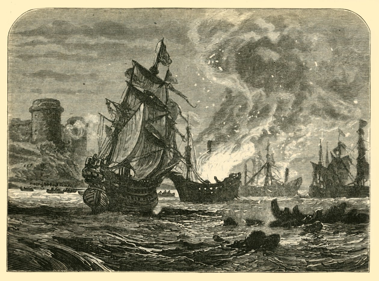 Hollænderne i Medway: De Ruyters angreb på Upnor Castle, 1667, 1890. af Unbekannt