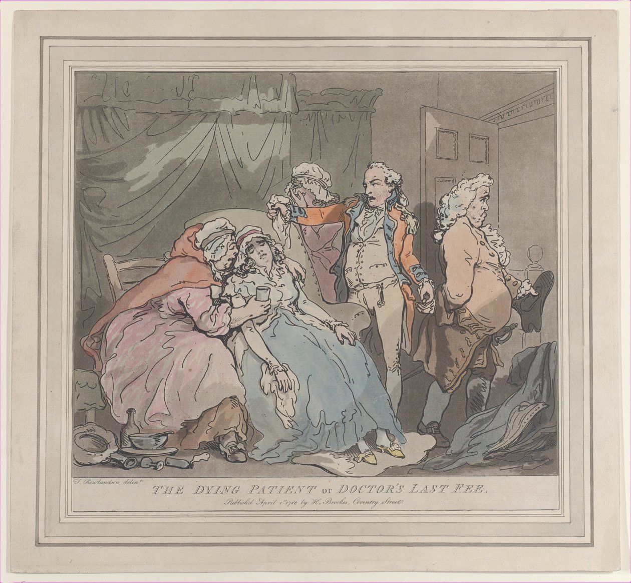 Den døende patient, eller lægens sidste honorar, 1. april 1786., 1. april 1786. af Unbekannt