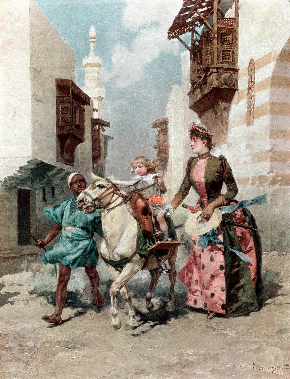 Det egyptiske kvarter ved den universelle udstilling, Paris, 1889 af Unbekannt