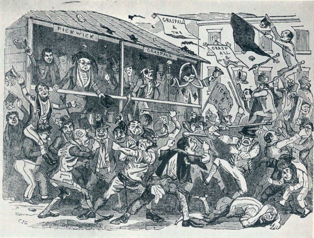 Valget i Eatanswill, c1836, 1925 af Unbekannt