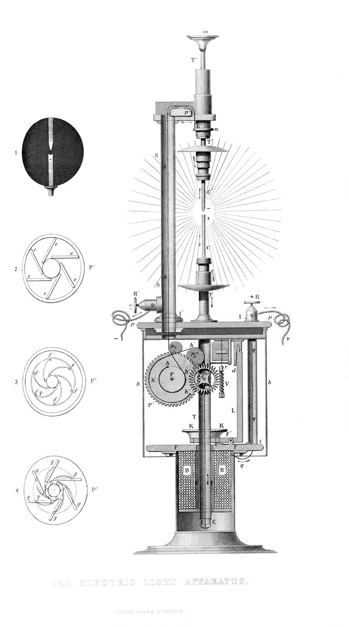 Det elektriske lysapparat, 1866 af Unbekannt