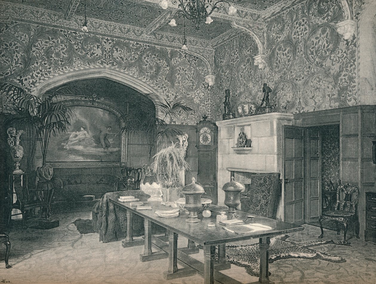 Entrance Hall of Stanmore Hall, c1891 af Unbekannt