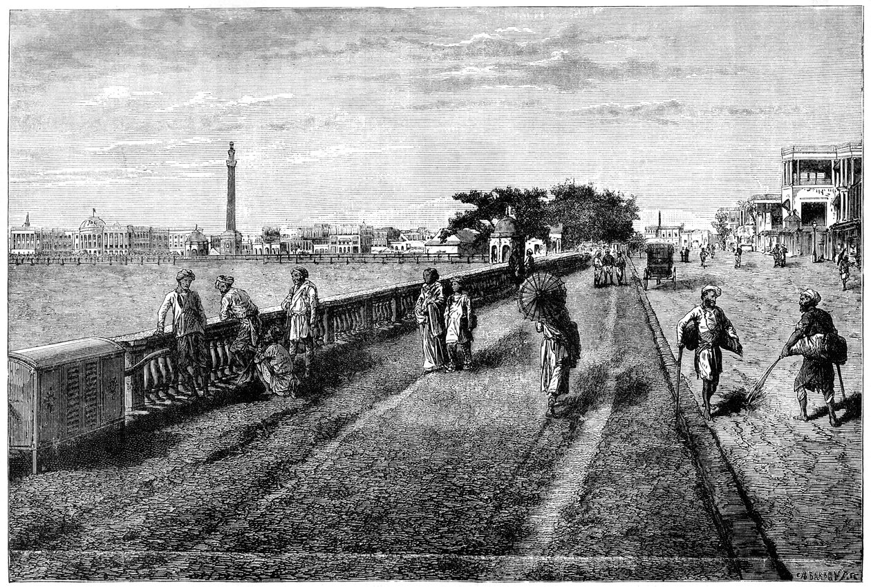 The Esplanade and Government House, Calcutta, Indien, 1800-tallet af Unbekannt