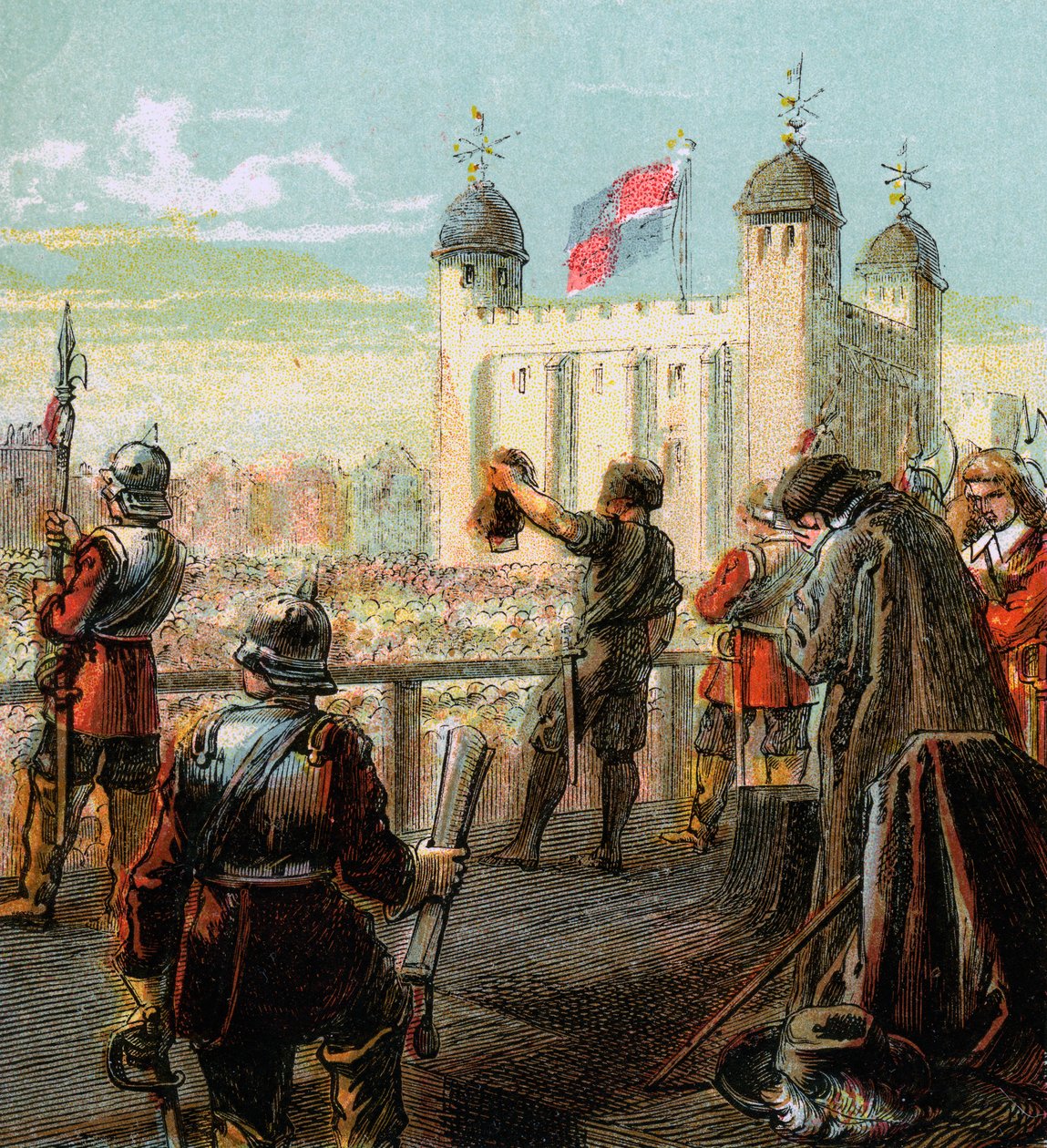 Henrettelsen af Lord Strafford, 1641, c1850 af Unbekannt